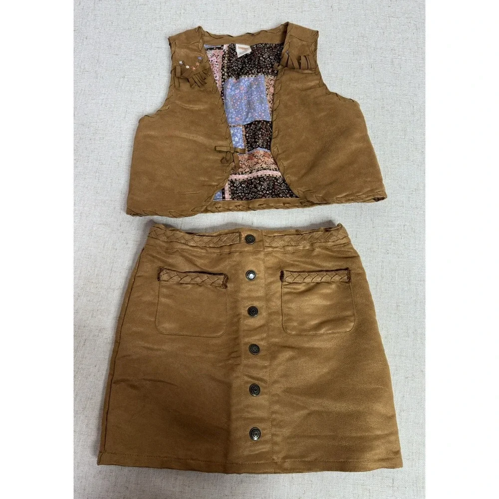 Vintage‎ Gymboree Girls Horse Cowgirl Outfits Suede Vest Skirt Pink Hat Scala 7